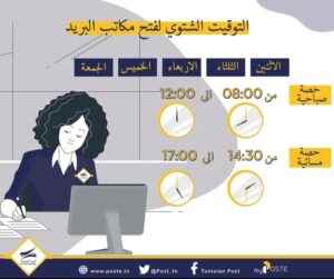 التوقيت الشتوي لمكاتب البريد